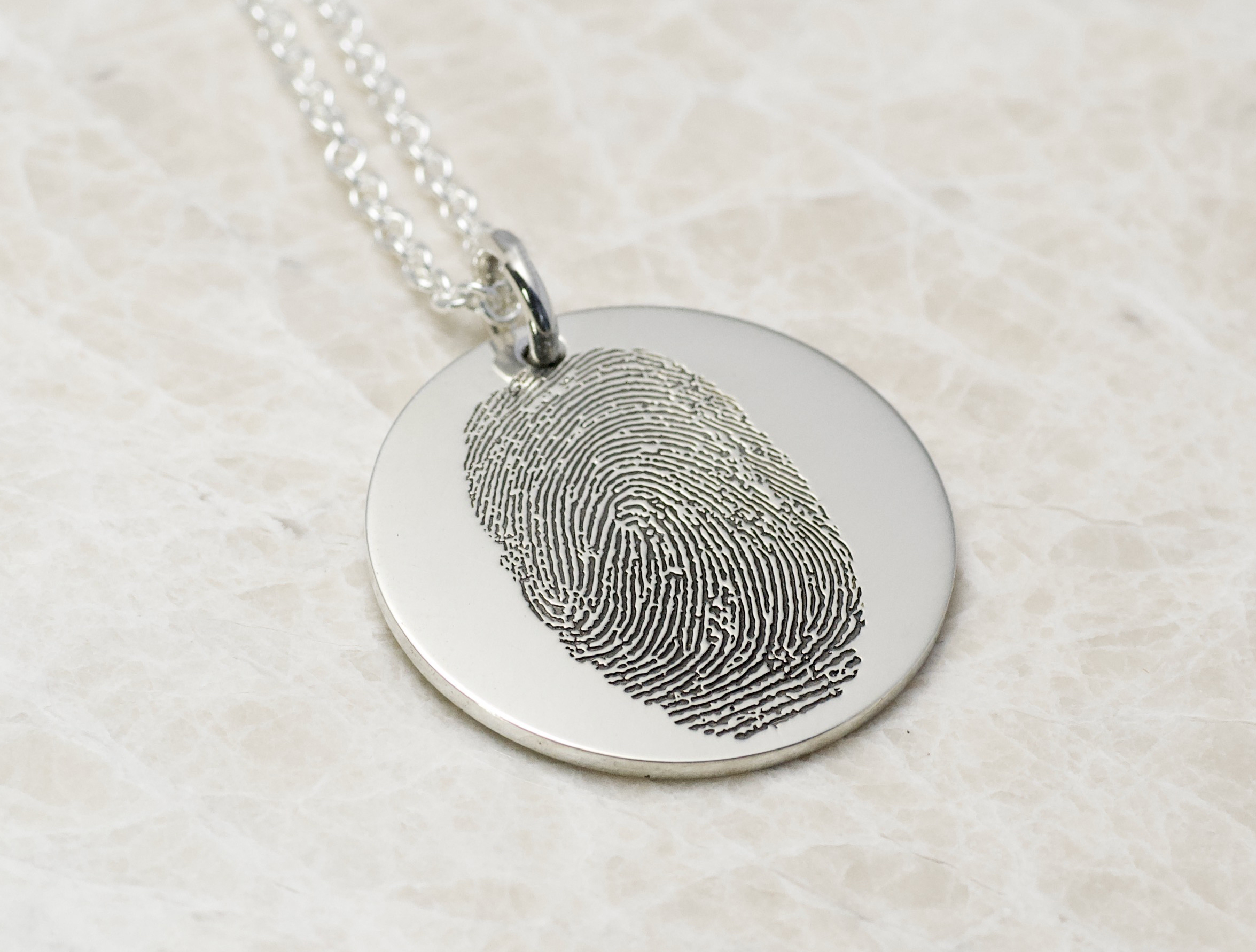 Irregular silver heart charm double fingerprint necklace - Sorrel Sevier  Handmade Jewellery