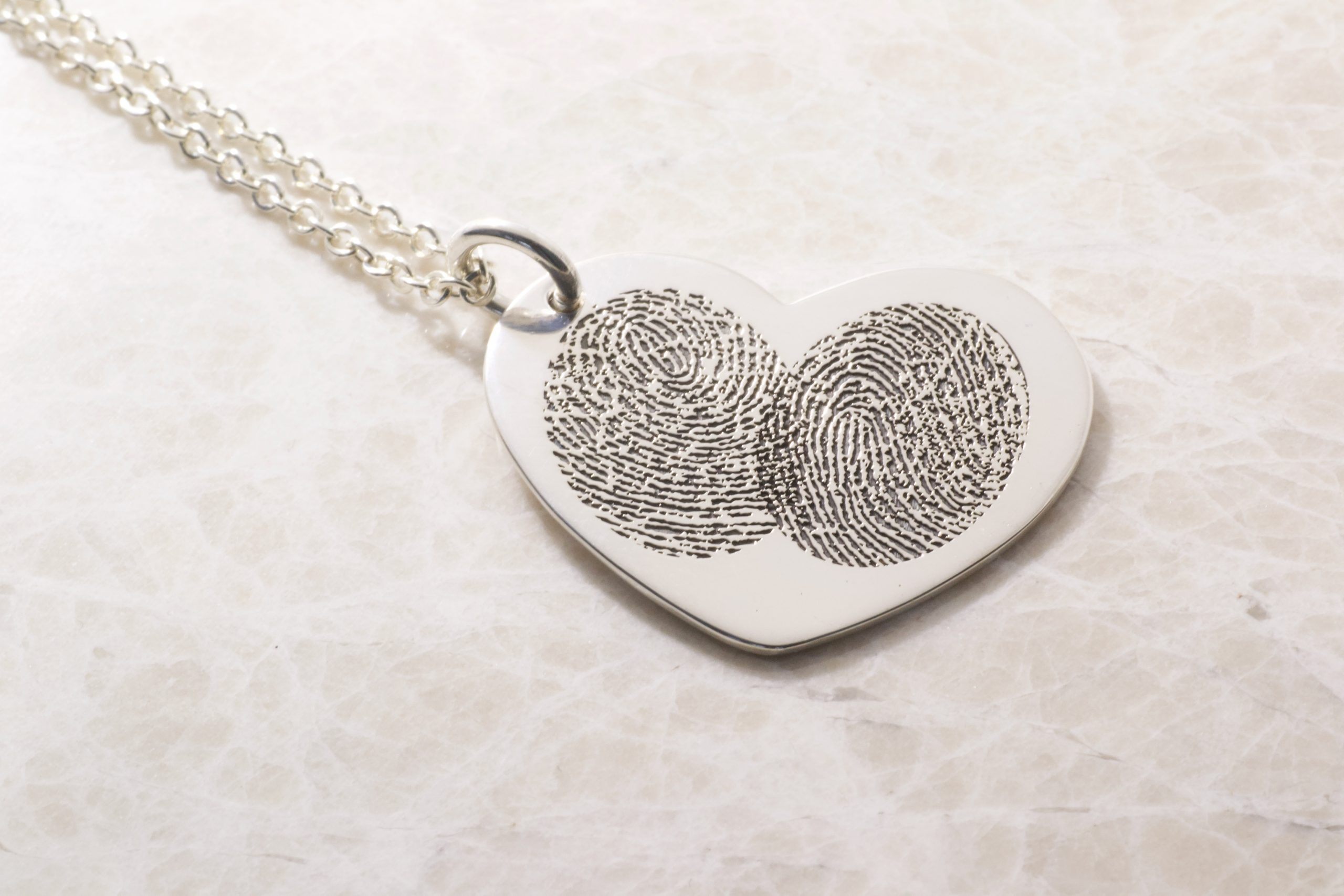 Fingerprint Necklace - Fingerprint Pendant with name and with or witho – My  Fine Silver Designs